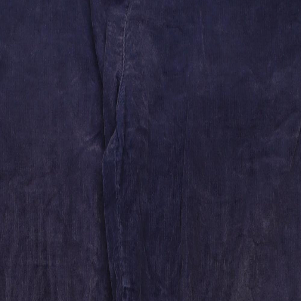 DASH Womens Blue Cotton Trousers Size 12 L32 in Regular