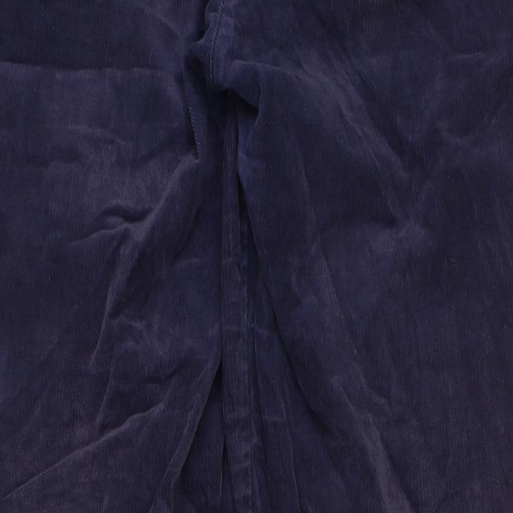 DASH Womens Blue Cotton Trousers Size 12 L32 in Regular