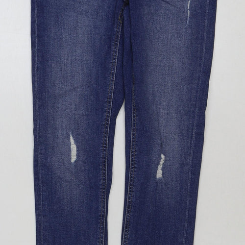 Denim & Co. Womens Blue Cotton Skinny Jeans Size 6 L28 in Regular Button
