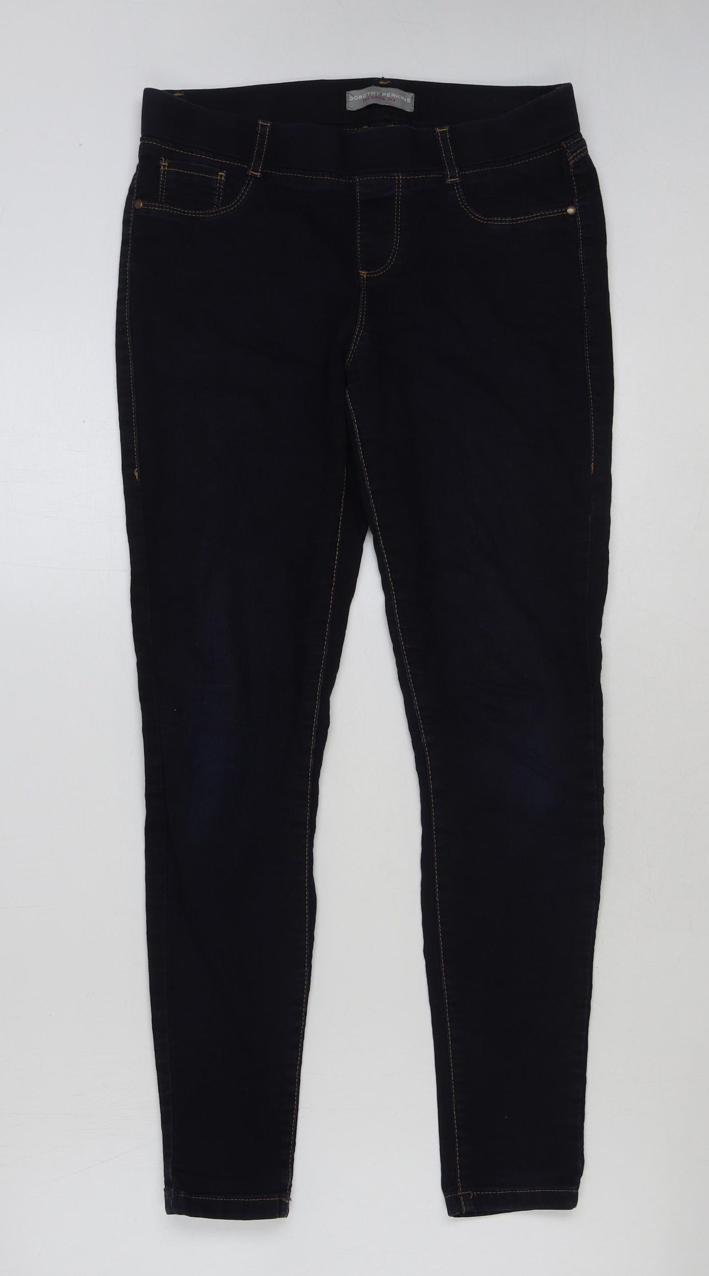 Dorothy Perkins Womens Black Cotton Jegging Jeans Size 8 L29 in Regular