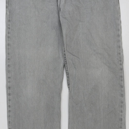 Marks and Spencer Womens Blue Cotton Straight Jeans Size 34 in L31 in Regular Button