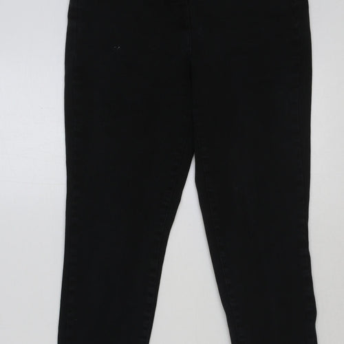NEXT Womens Black Cotton Skinny Jeans Size 12 L26 in Regular Button