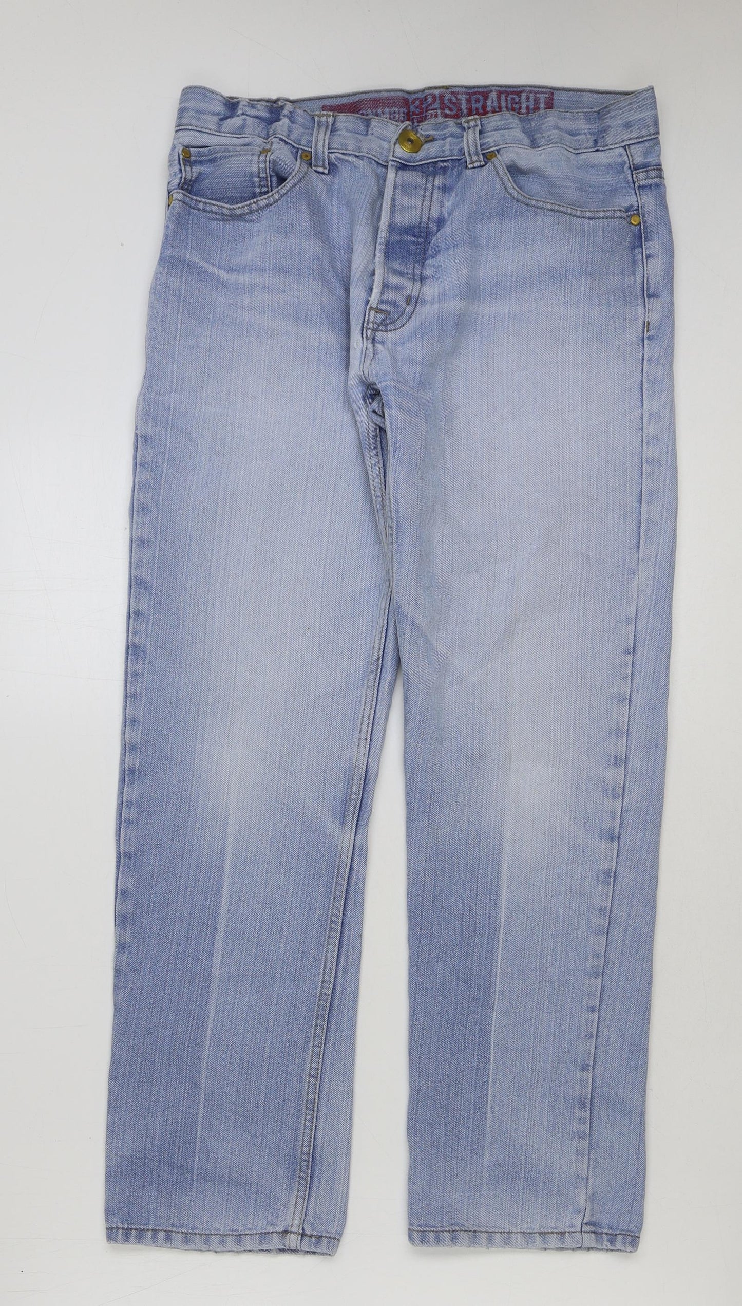 George Womens Blue Cotton Straight Jeans Size 31 in L29 in Regular Button