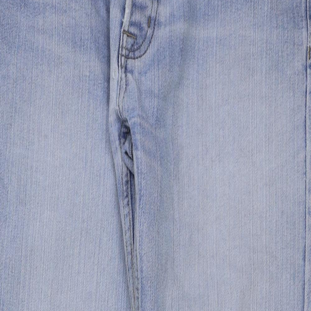George Womens Blue Cotton Straight Jeans Size 31 in L29 in Regular Button