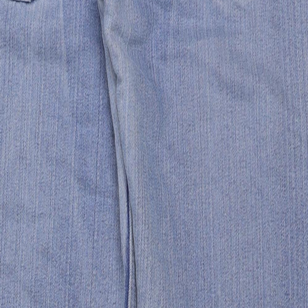 George Womens Blue Cotton Straight Jeans Size 31 in L29 in Regular Button