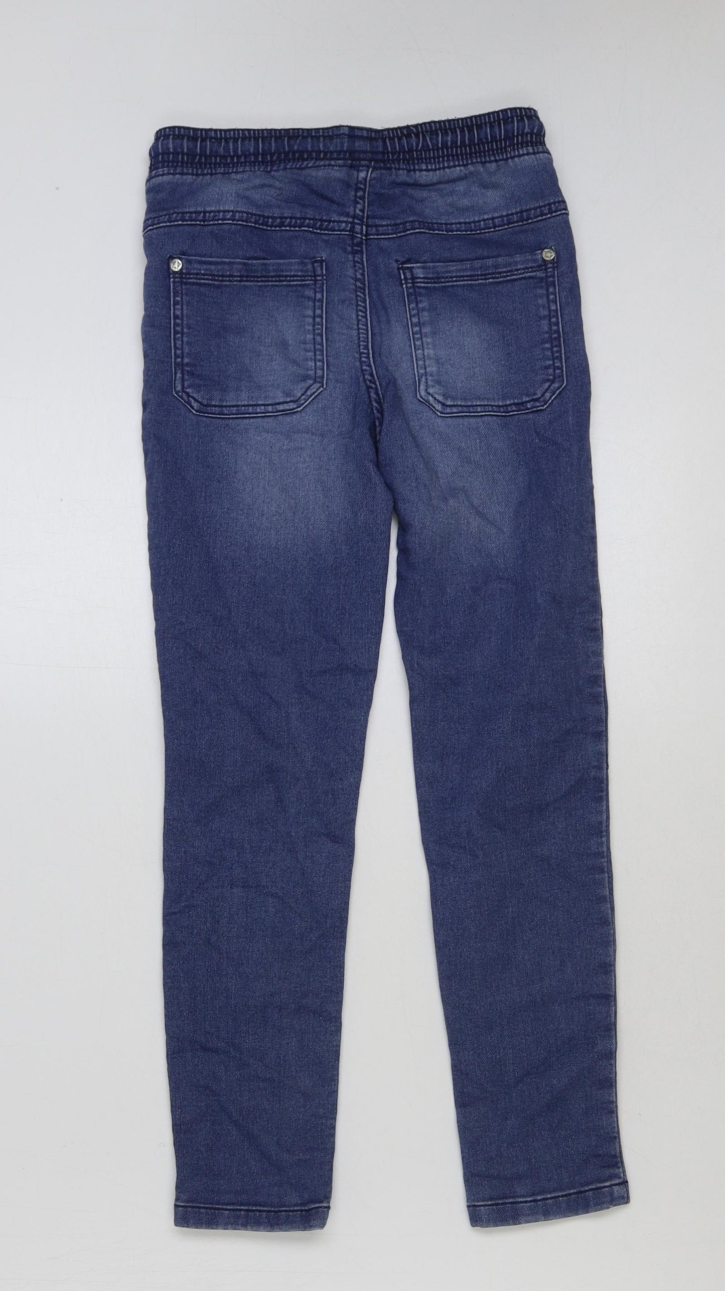 Marks and Spencer Boys Blue Cotton Skinny Jeans Size 9-10 Years Regular Drawstring - Scooby Doo
