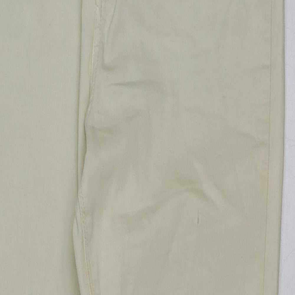 Denim & Co. Womens Ivory Cotton Skinny Jeans Size 16 L28 in Regular Button