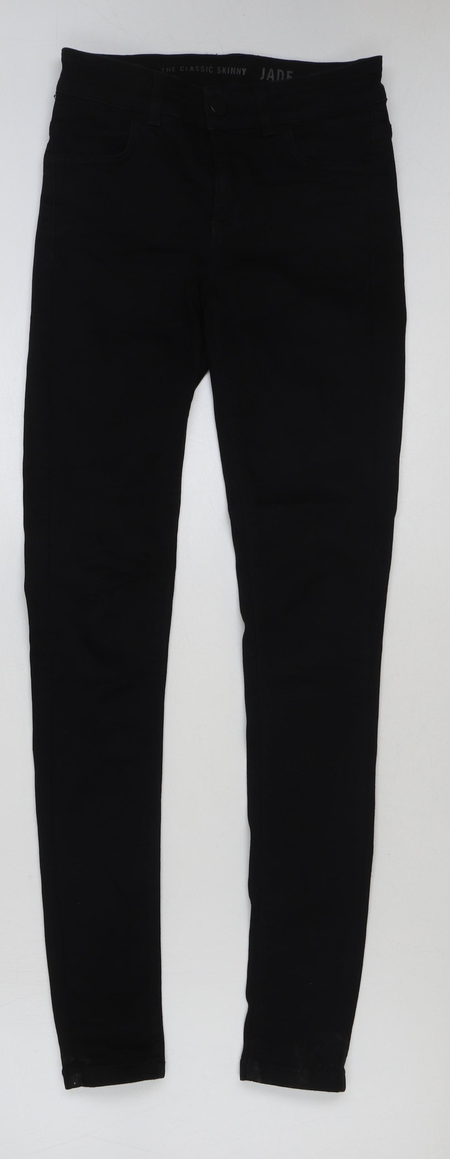 Oasis Womens Black Cotton Skinny Jeans Size 6 L31 in Regular Button