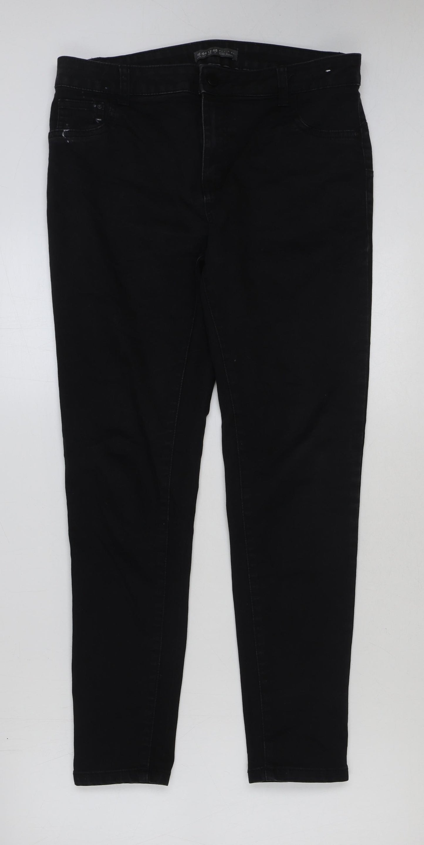 Denim & Co. Womens Black Cotton Skinny Jeans Size 16 L29 in Regular Button