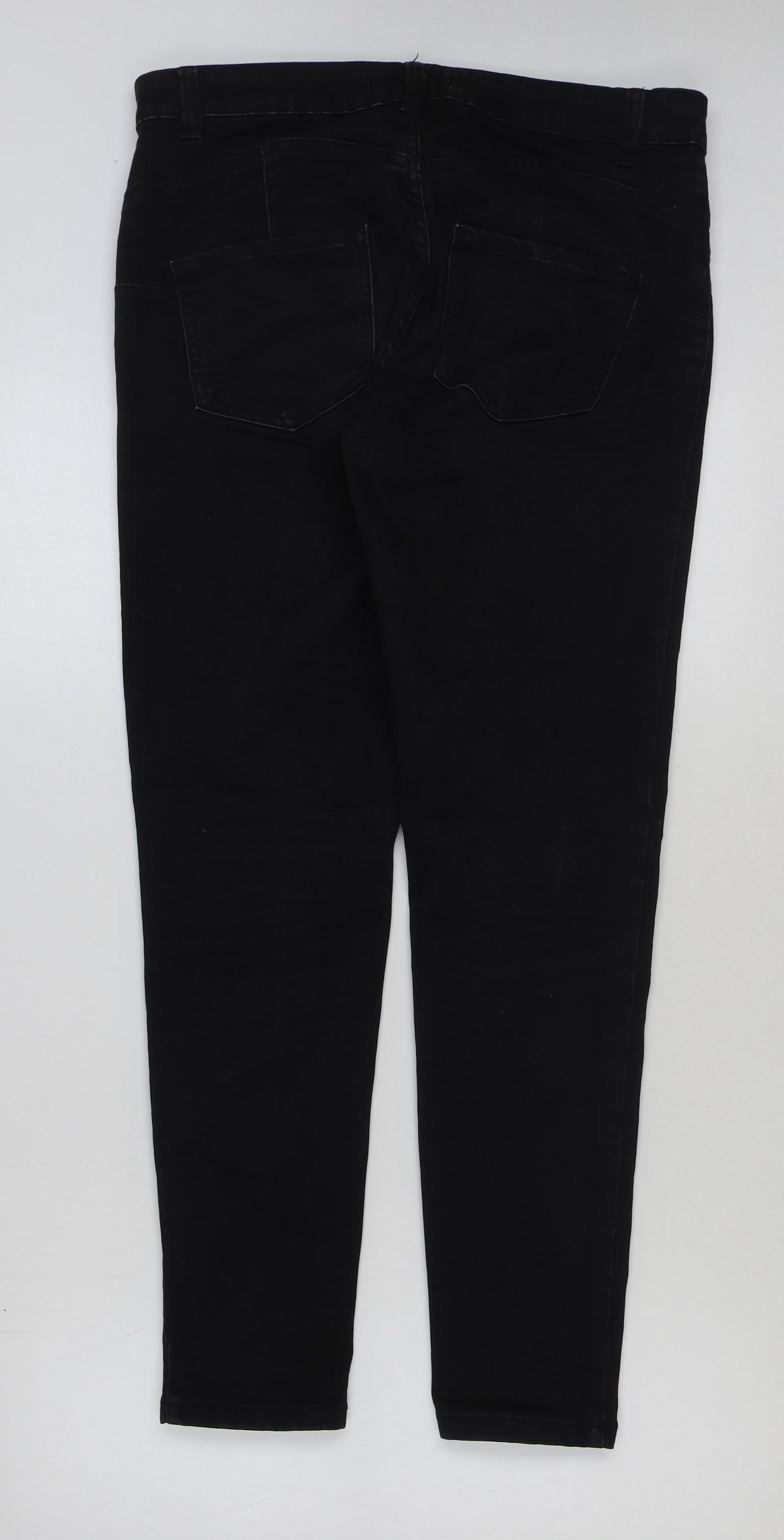 Denim & Co. Womens Black Cotton Skinny Jeans Size 16 L29 in Regular Button