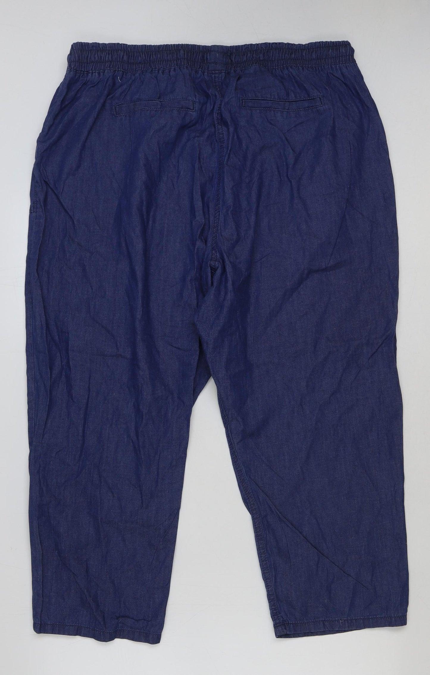 M&Co Womens Blue Cotton Jegging Jeans Size 22 L25 in Regular Drawstring
