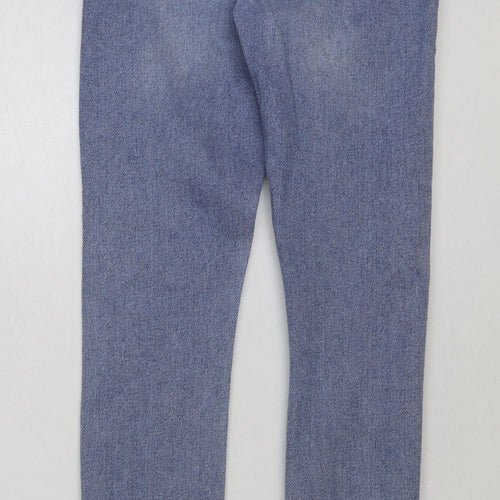 River Island Womens Blue Cotton Mom Jeans Size 10 L28 in Regular Button