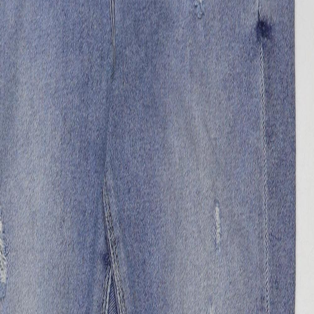 River Island Womens Blue Cotton Mom Jeans Size 10 L28 in Regular Button