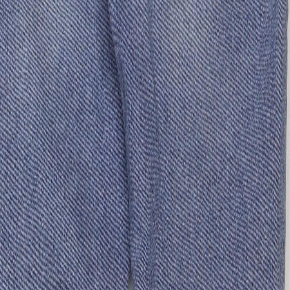 River Island Womens Blue Cotton Mom Jeans Size 10 L28 in Regular Button