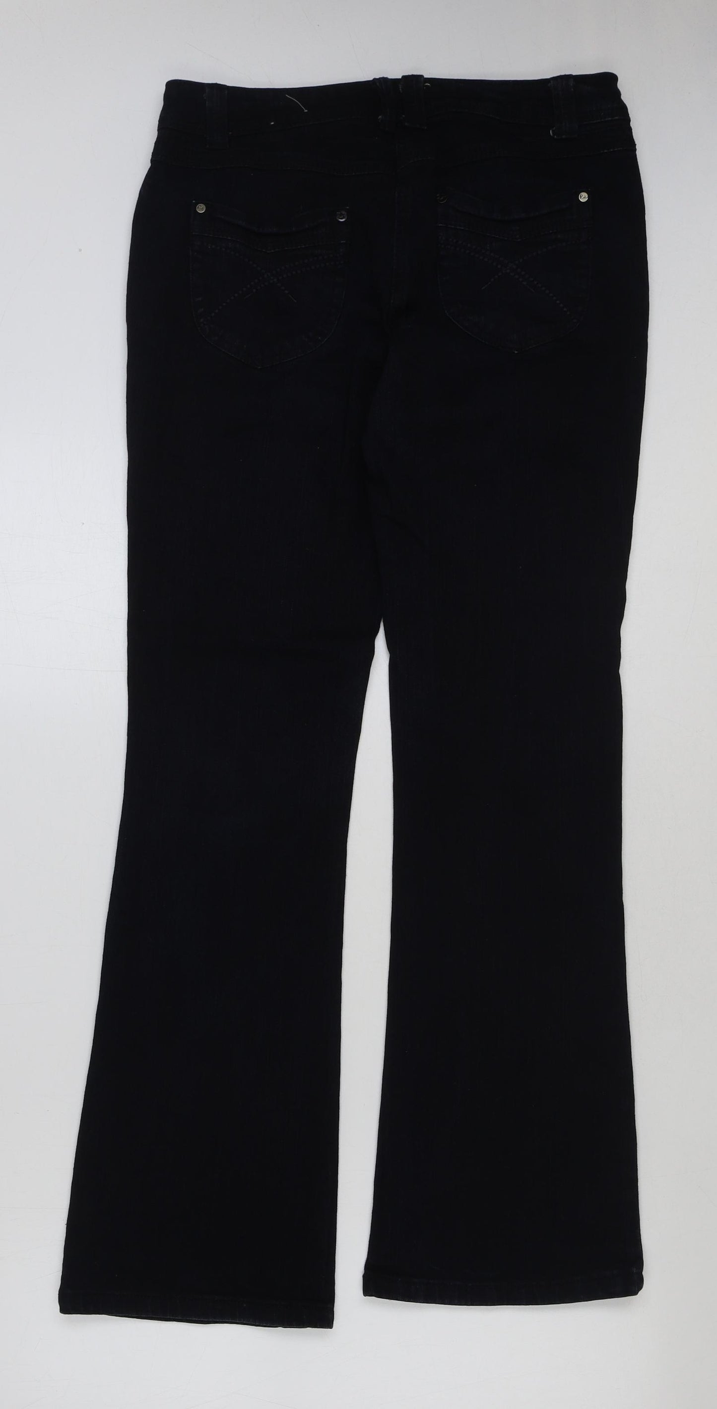 Red Herring Womens Blue Cotton Bootcut Jeans Size 10 L32 in Regular Button