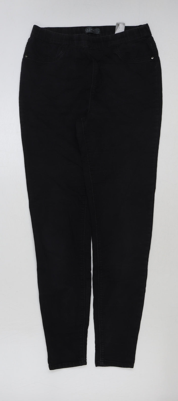 Papaya Womens Black Cotton Skinny Jeans Size 8 L31 in Regular Button