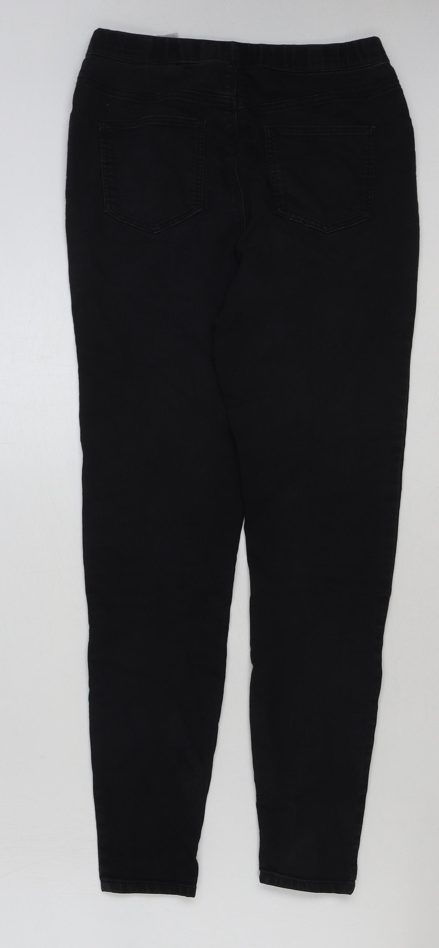 Papaya Womens Black Cotton Skinny Jeans Size 8 L31 in Regular Button