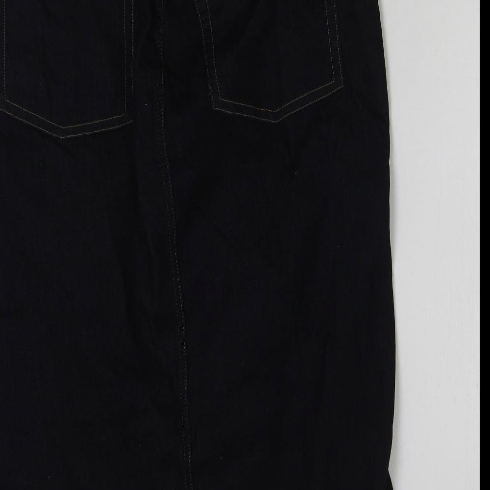 Autograph Womens Blue Cotton Straight & Pencil Skirt Size 16 Button