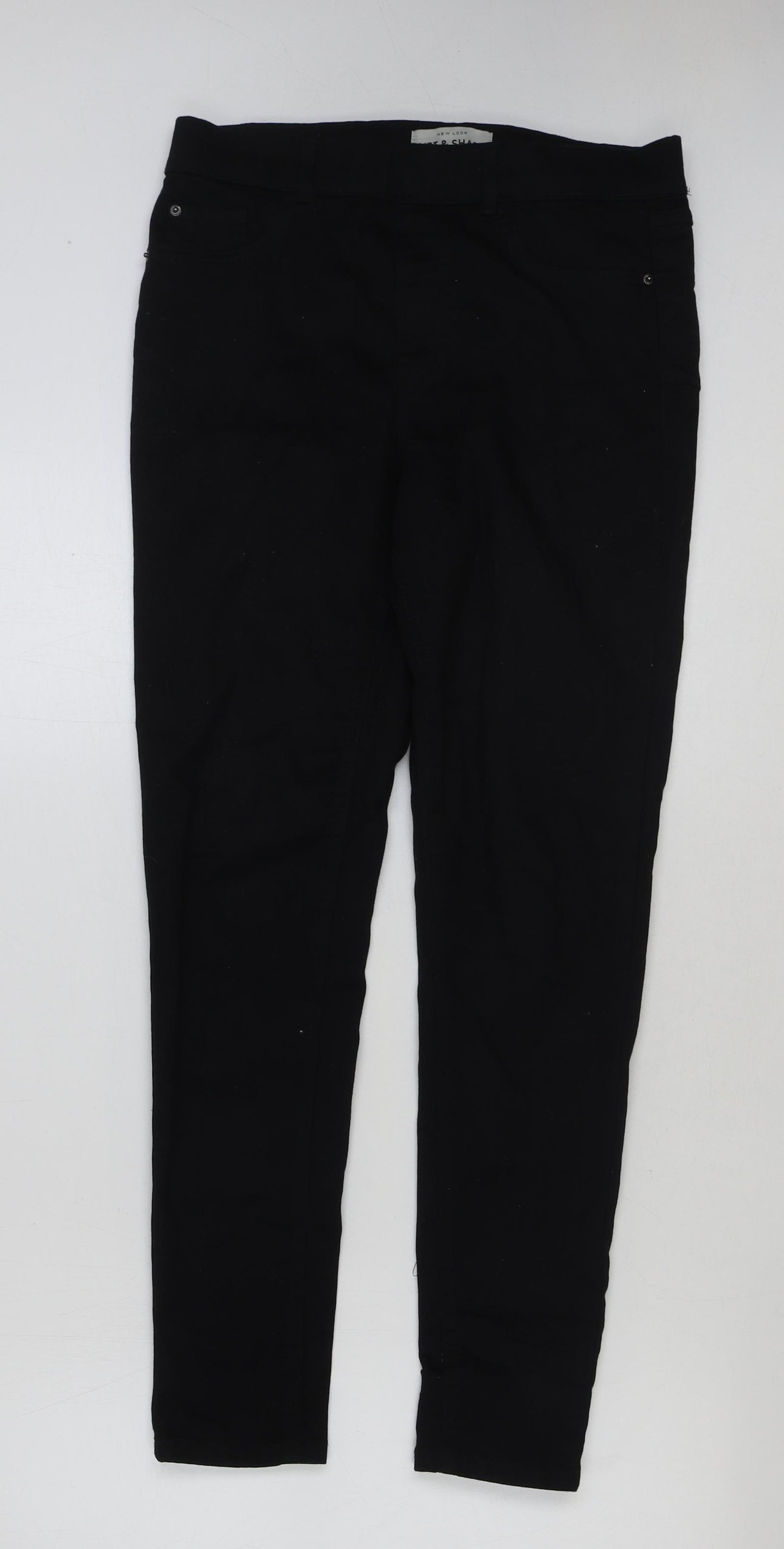 New Look Womens Black Cotton Skinny Jeans Size 12 L28 in Regular