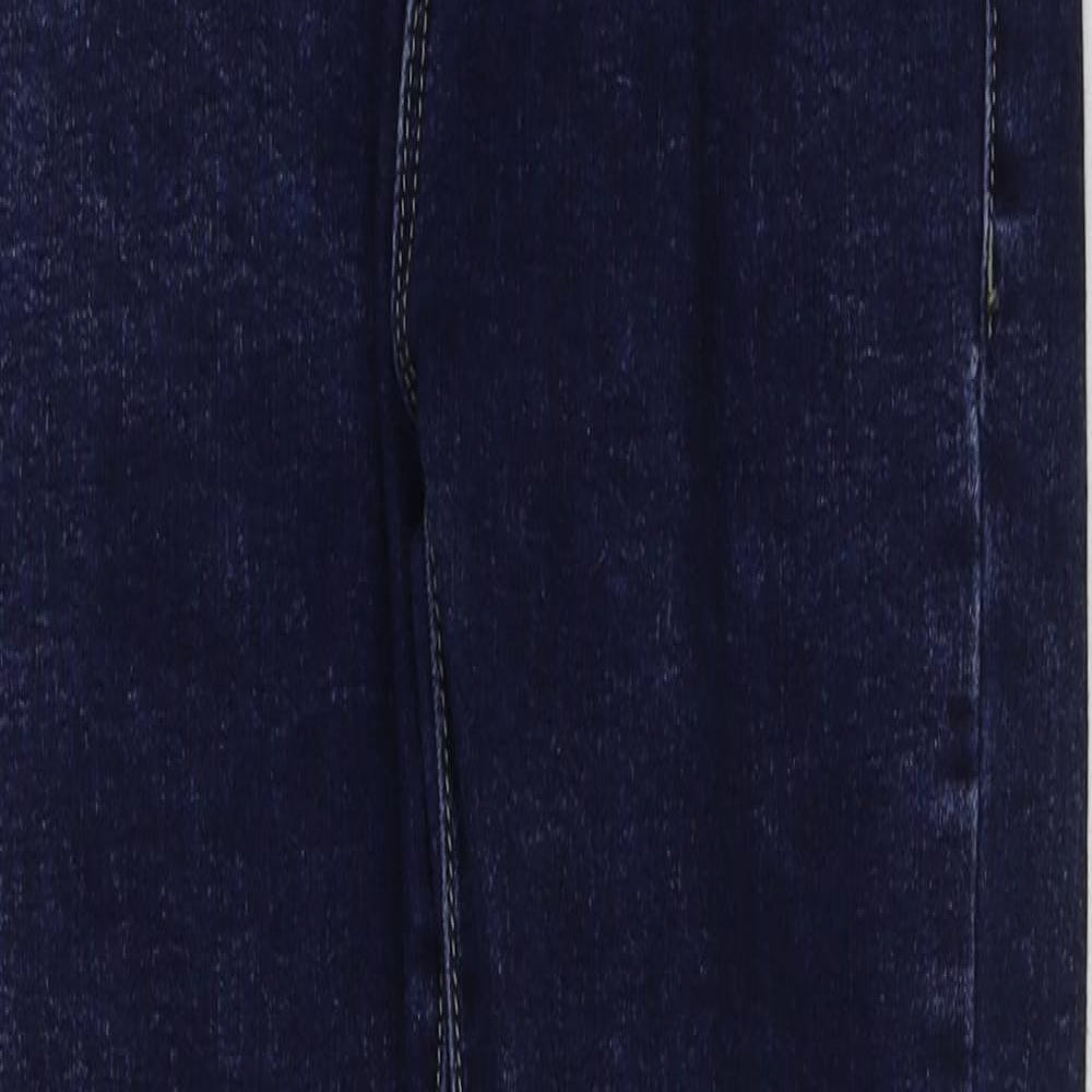PRETTYLITTLETHING Womens Blue Cotton Skinny Jeans Size 10 L29 in Regular Button
