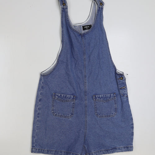 TU Womens Blue Cotton Playsuit One-Piece Size 14 Button
