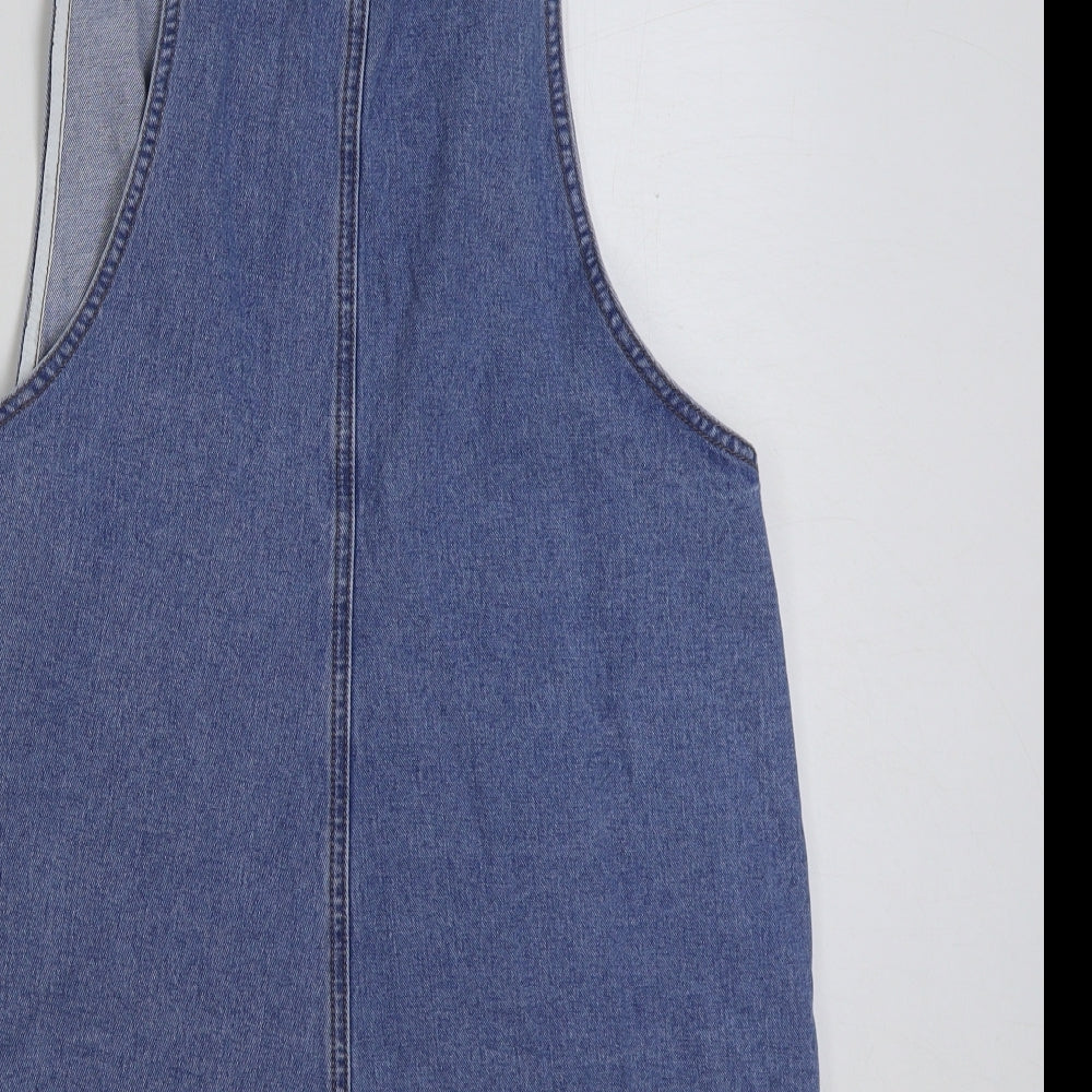 TU Womens Blue Cotton Playsuit One-Piece Size 14 Button
