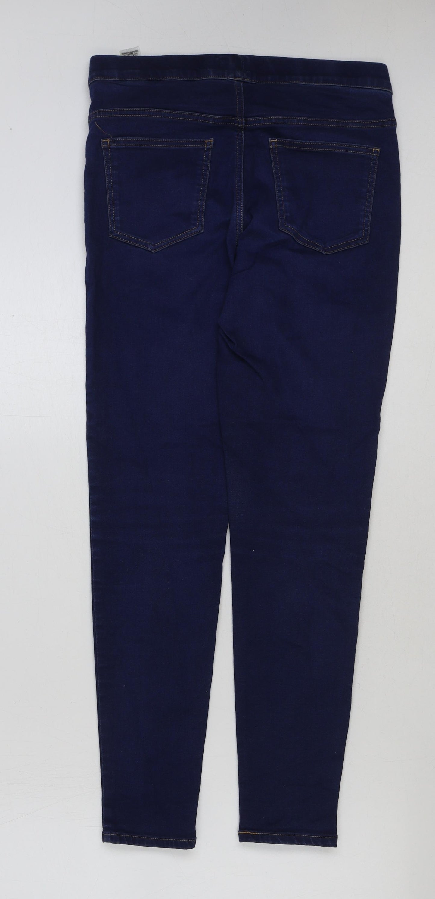 Marks and Spencer Womens Blue Cotton Jegging Jeans Size 12 L28 in Regular Button
