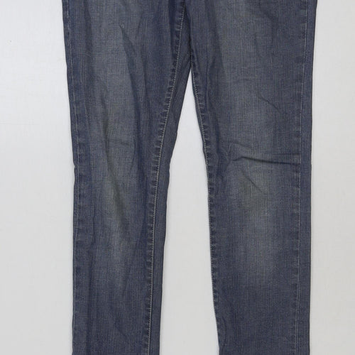 Preworn Womens Blue Cotton Skinny Jeans Size 28 in L30 in Regular Button