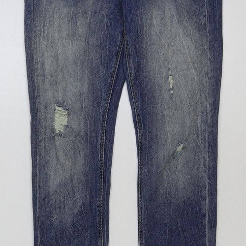 Denim & Co. Womens Blue Cotton Skinny Jeans Size 6 L31 in Regular Button
