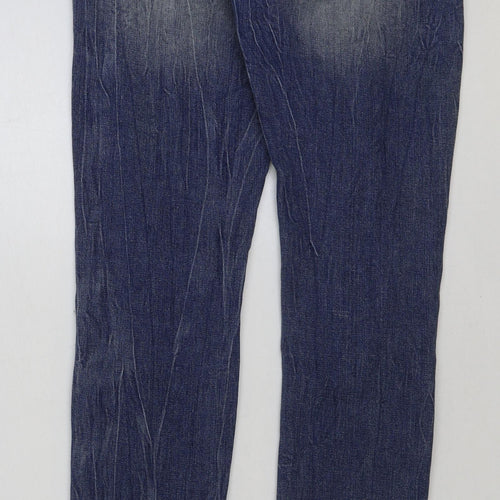 Denim & Co. Womens Blue Cotton Skinny Jeans Size 6 L31 in Regular Button