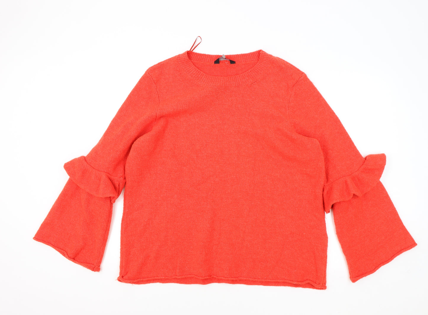 F&F Womens Red Round Neck Kapok Pullover Jumper Size 20