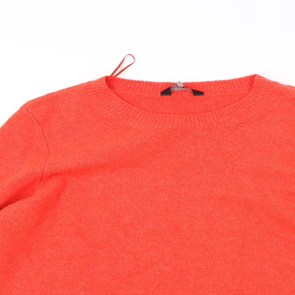 F&F Womens Red Round Neck Kapok Pullover Jumper Size 20