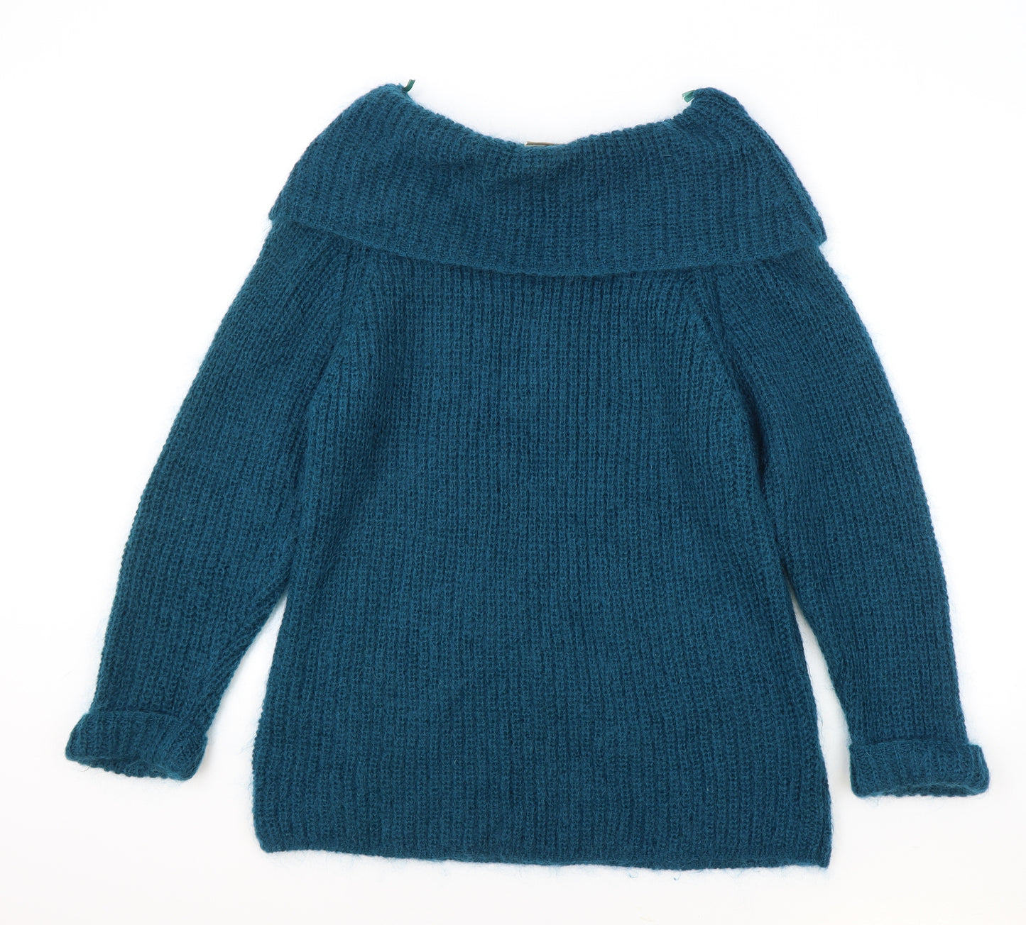 Dorothy Perkins Womens Blue Roll Neck Mohair Pullover Jumper Size 12