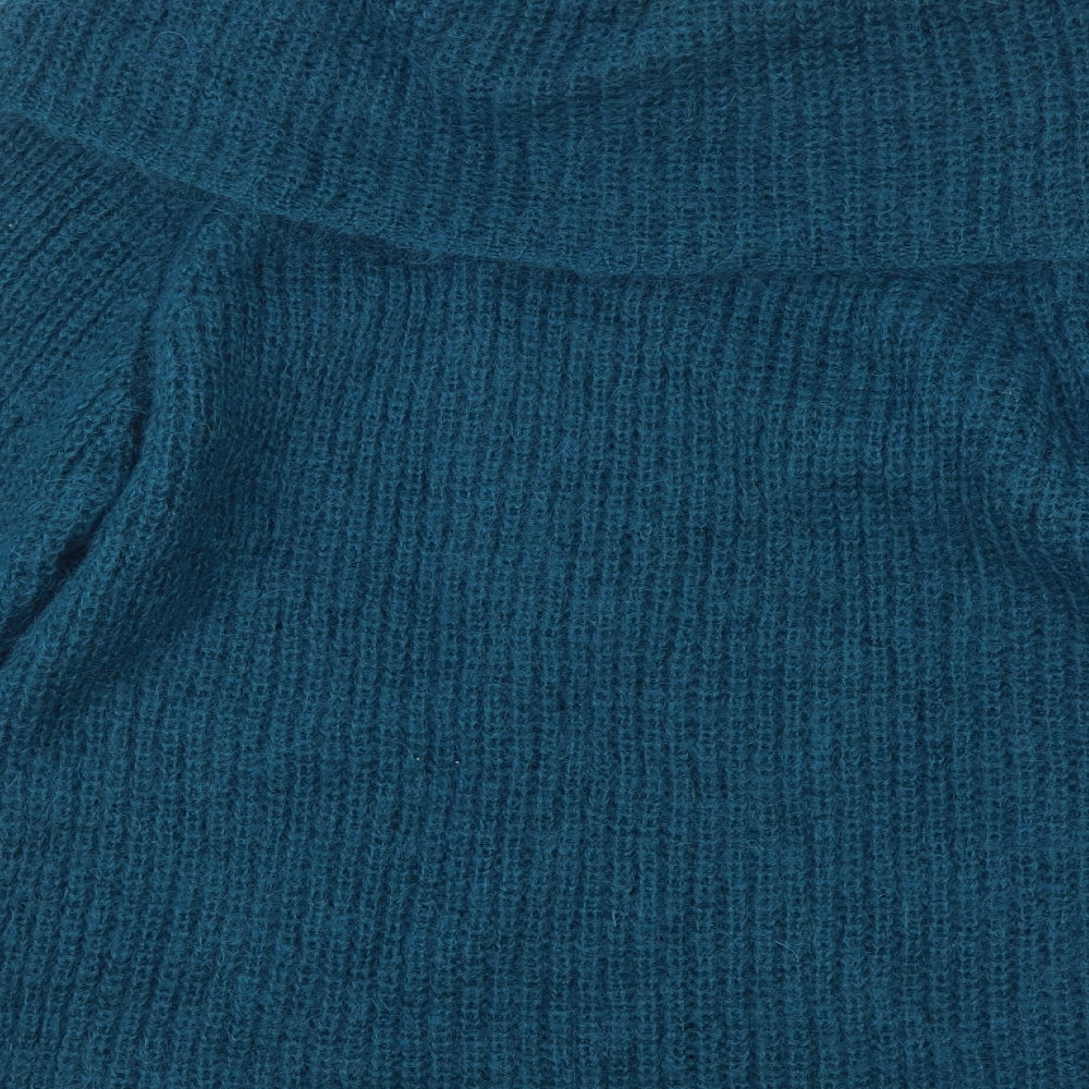 Dorothy Perkins Womens Blue Roll Neck Mohair Pullover Jumper Size 12