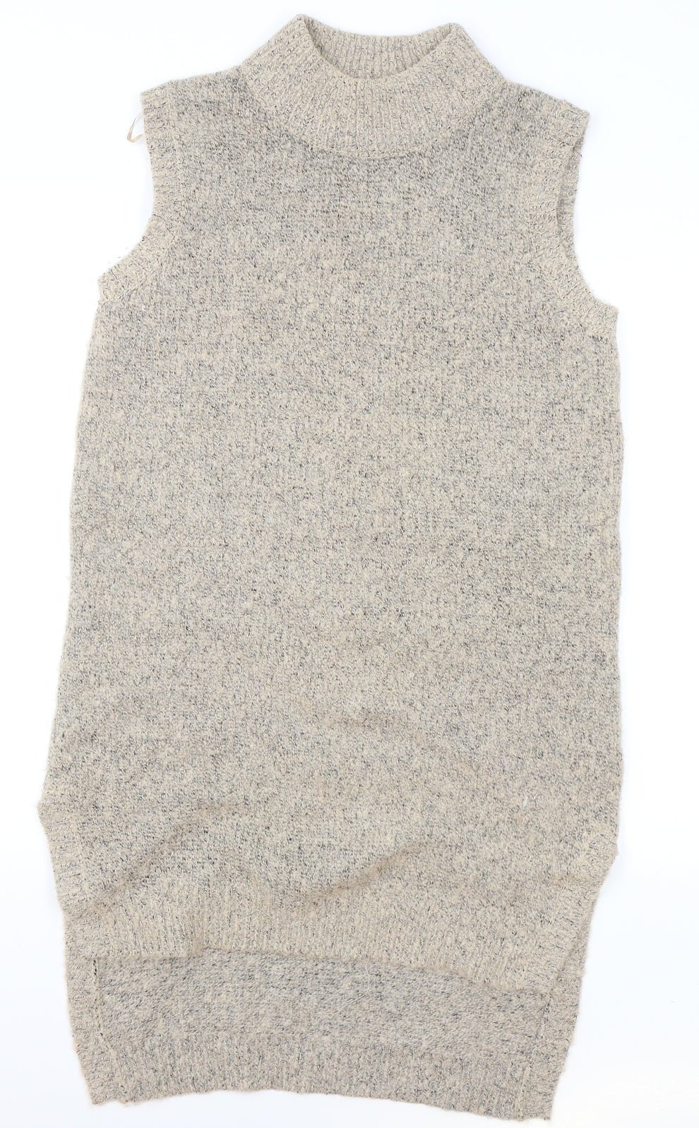 F&F Womens Beige High Neck Acrylic Pullover Jumper Size 12