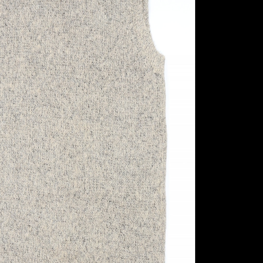 F&F Womens Beige High Neck Acrylic Pullover Jumper Size 12