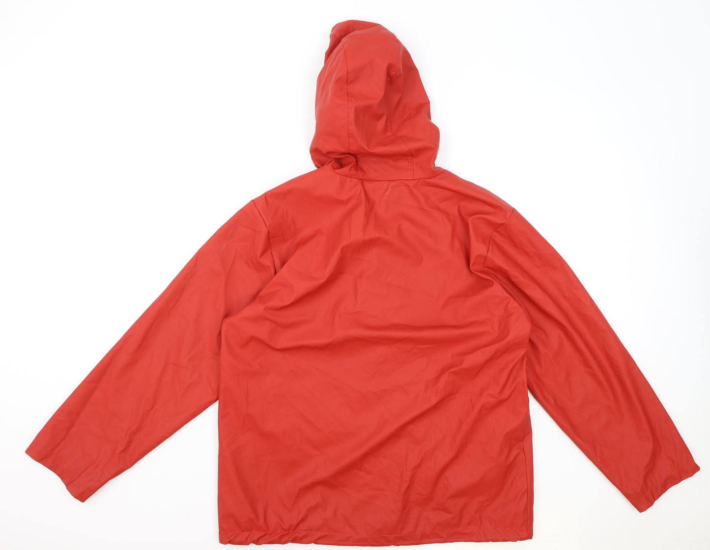 Boohoo Womens Red Rain Coat Coat Size 14 Zip