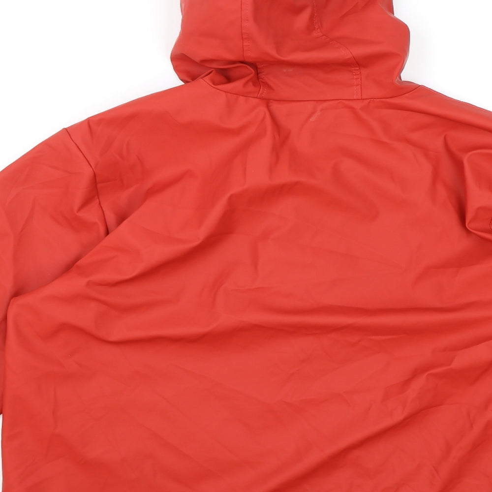 Boohoo Womens Red Rain Coat Coat Size 14 Zip