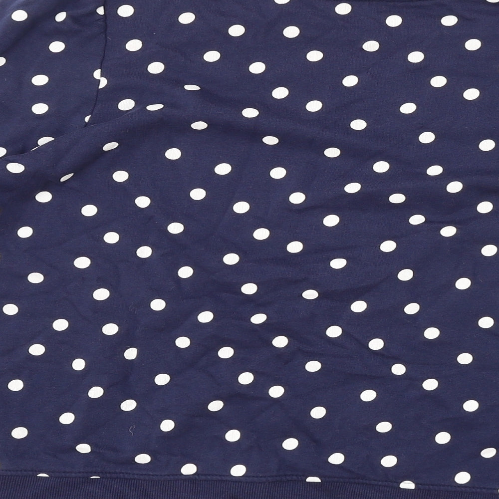 TU Womens Blue Polka Dot 100% Cotton Pullover Sweatshirt Size 14 Pullover