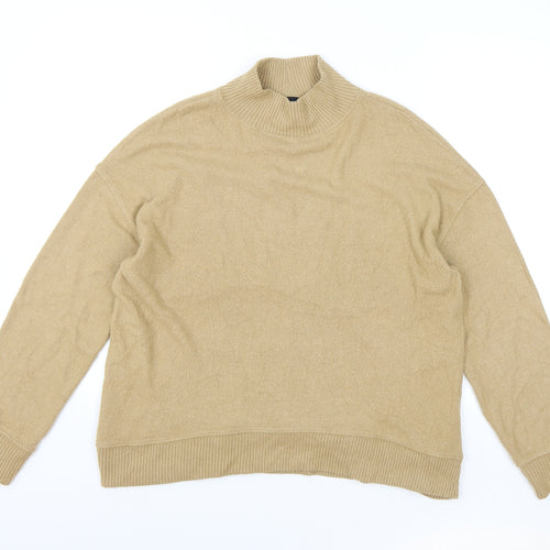 New Look Womens Beige High Neck Viscose Pullover Jumper Size M