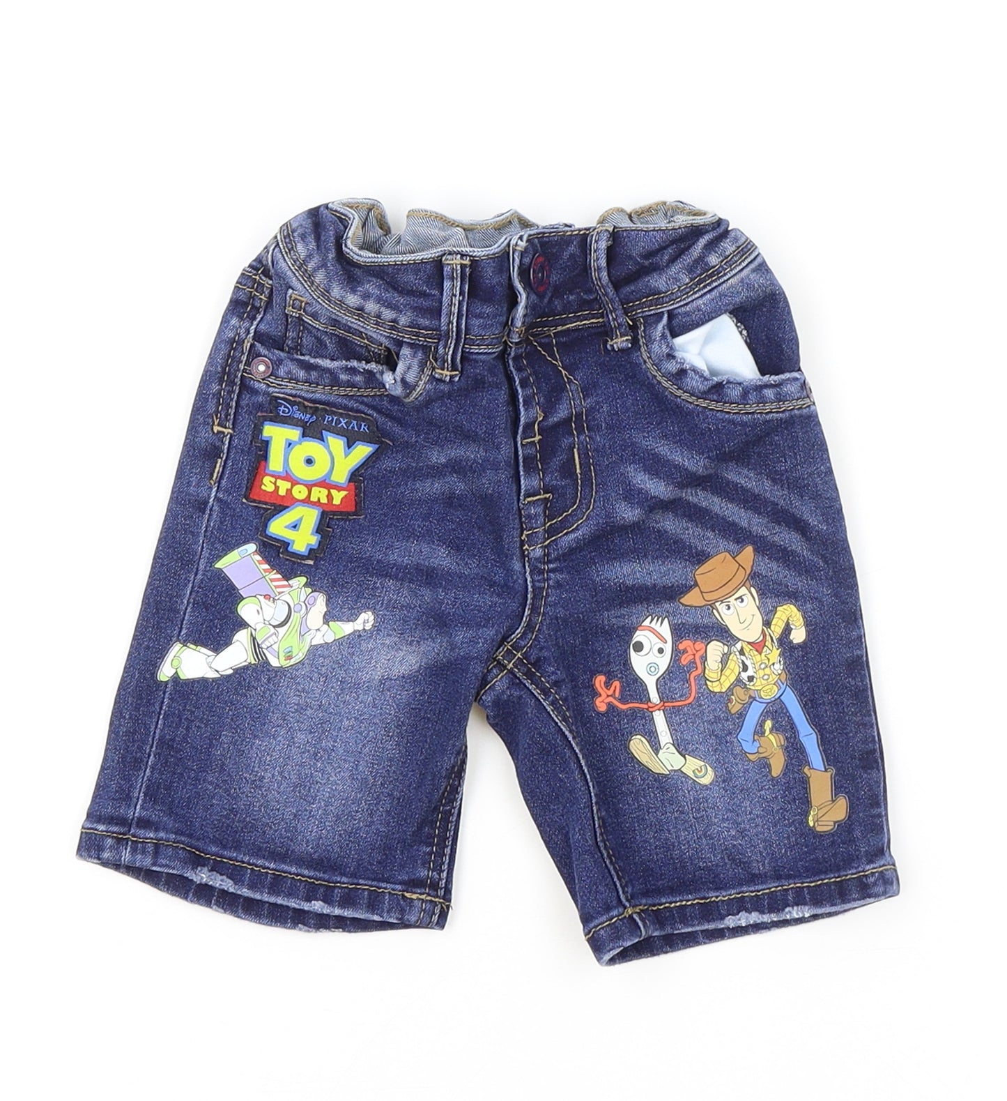 Toy Story Boys Blue Cotton Bermuda Shorts Size 2-3 Years Regular Snap - Toy Story