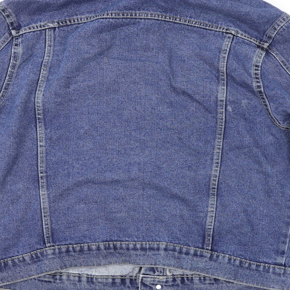 Bershka Mens Blue Jacket Coat Size M Button