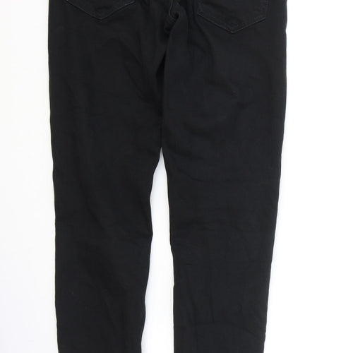 Topshop Womens Black Cotton Skinny Jeans Size 26 L32 in Regular Zip