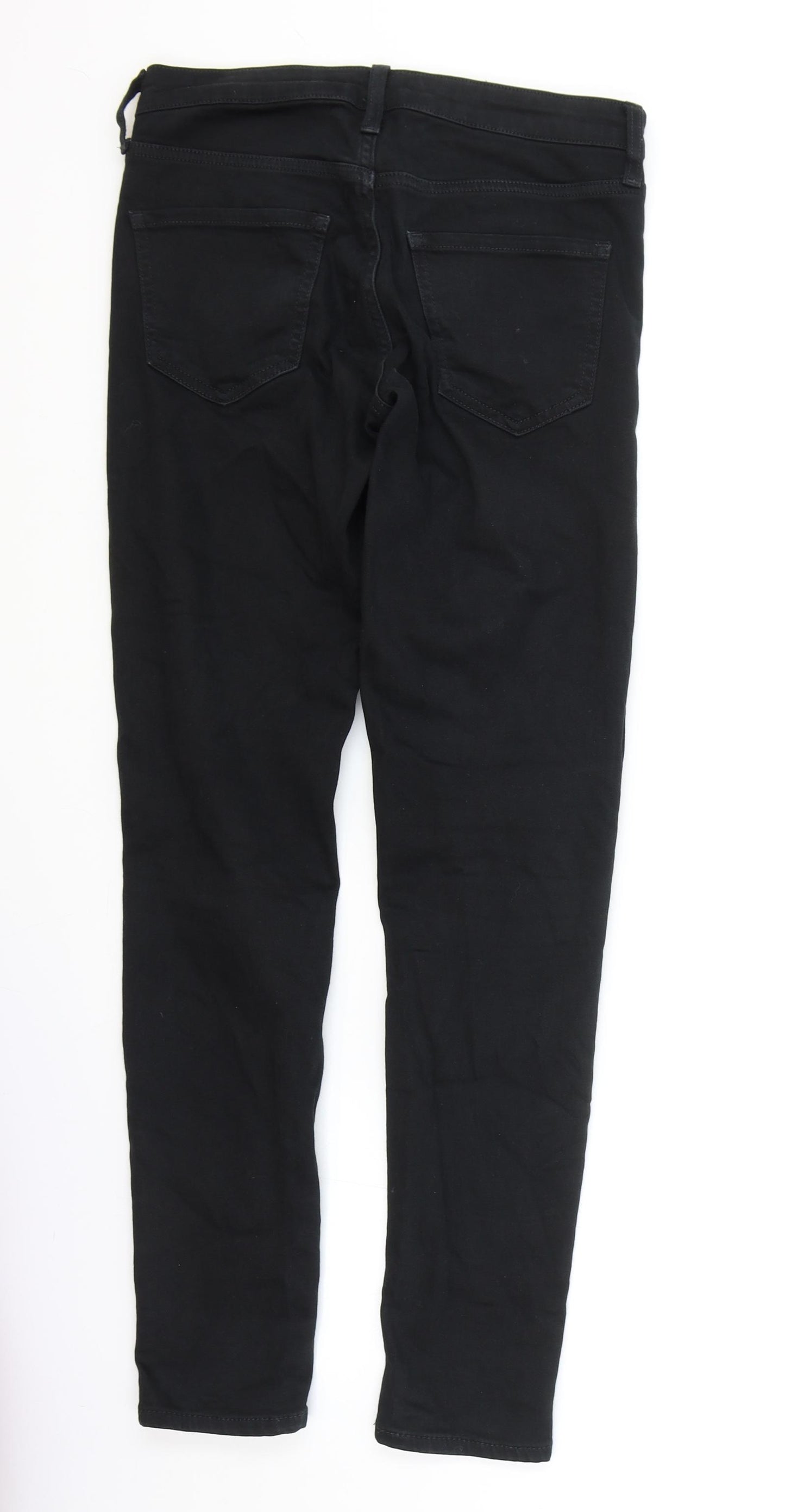 Topshop Womens Black Cotton Skinny Jeans Size 26 L32 in Regular Zip