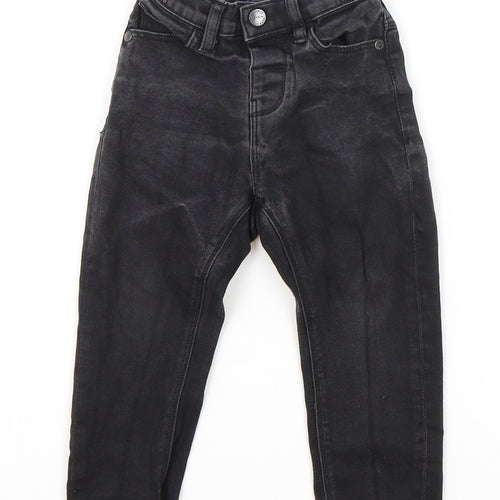 NEXT Boys Black Cotton Skinny Jeans Size 2 Years Regular Snap