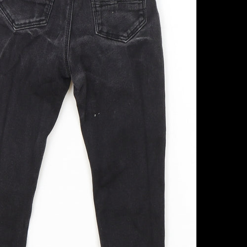 NEXT Boys Black Cotton Skinny Jeans Size 2 Years Regular Snap