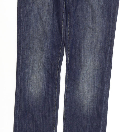 7 Womens Blue Cotton Straight Jeans Size 29 L30.5 in Regular Zip