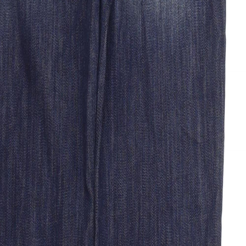 7 Womens Blue Cotton Straight Jeans Size 29 L30.5 in Regular Zip