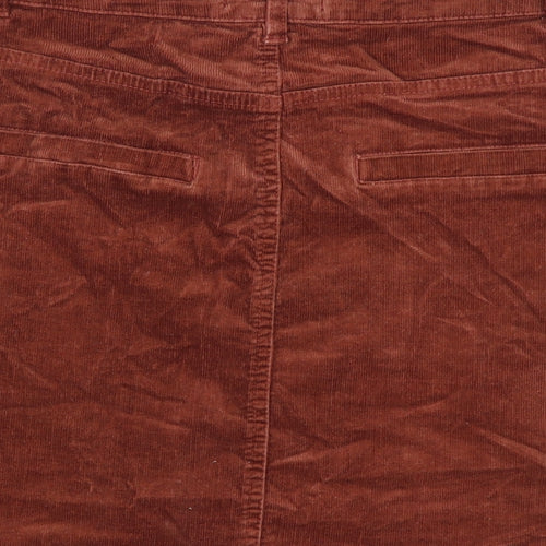 New Look Womens Brown Cotton Mini Skirt Size 10 Button