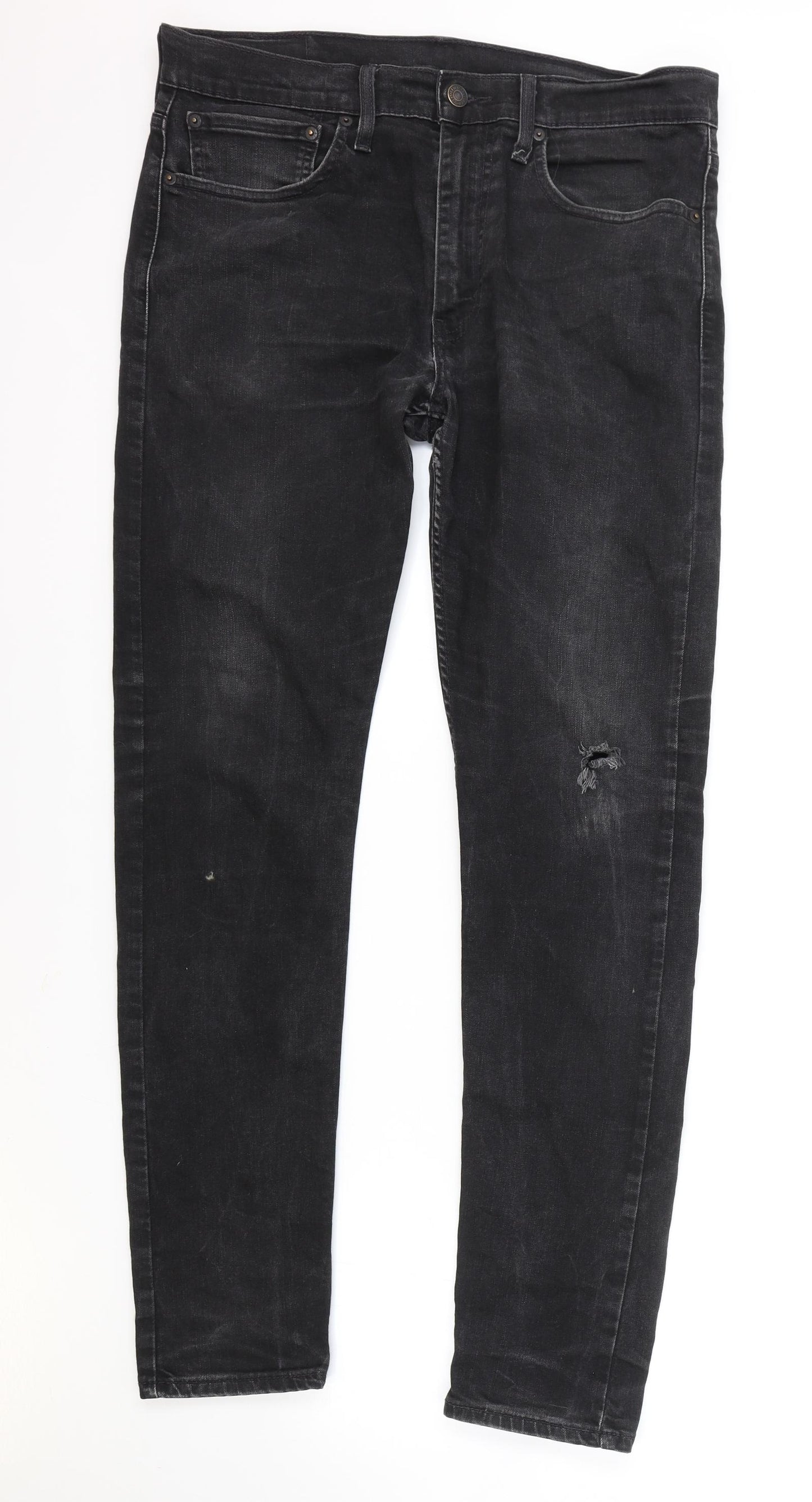 Levi's Mens Black Cotton Straight Jeans Size 34 in L34 in Regular Zip